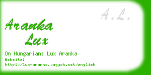 aranka lux business card